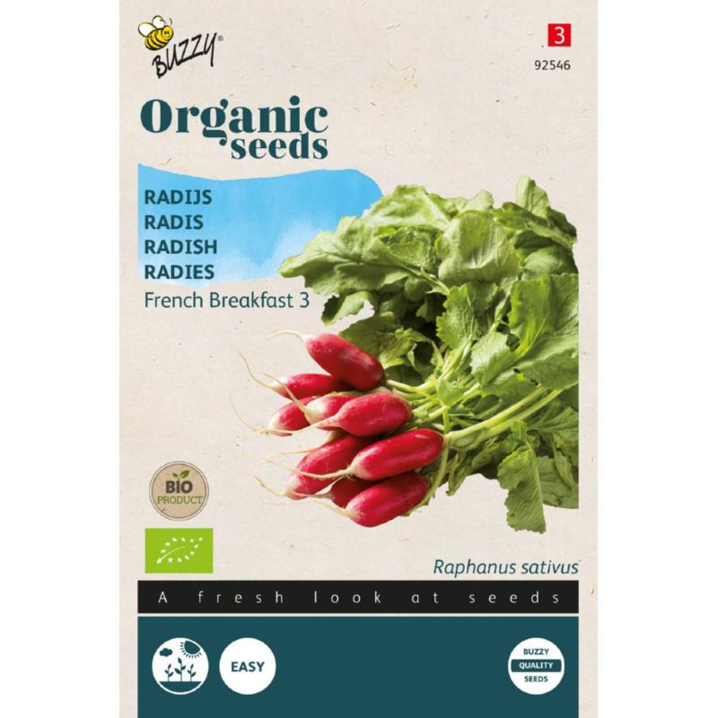 Buzzy® Organic Radijs French Breakfast 3 zaden (BIO)