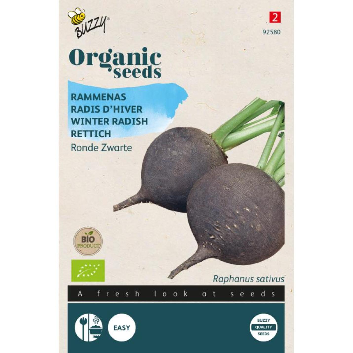 Buzzy® Organic Rammenas Ronde Zwarte (BIO)
