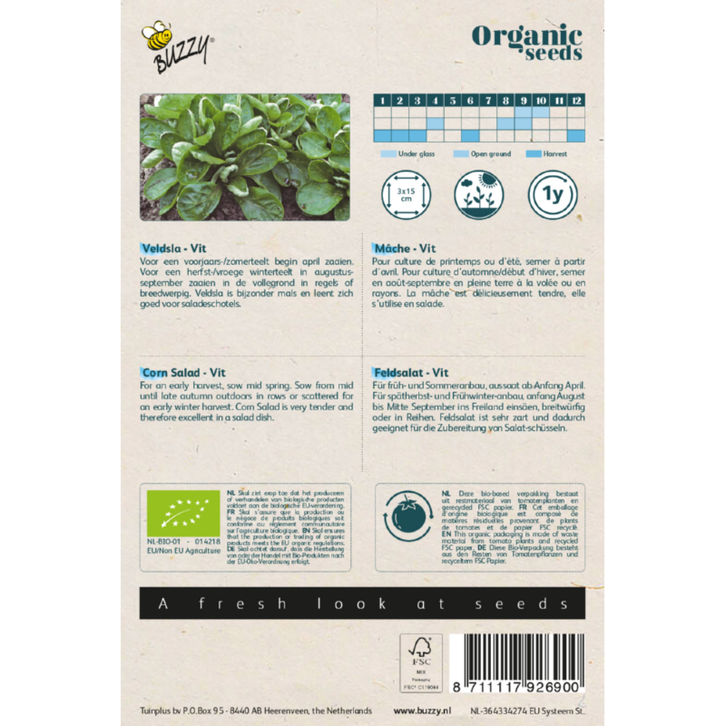 Buzzy® Organic Veldsla Grote Noordhollandse zaden(BIO)