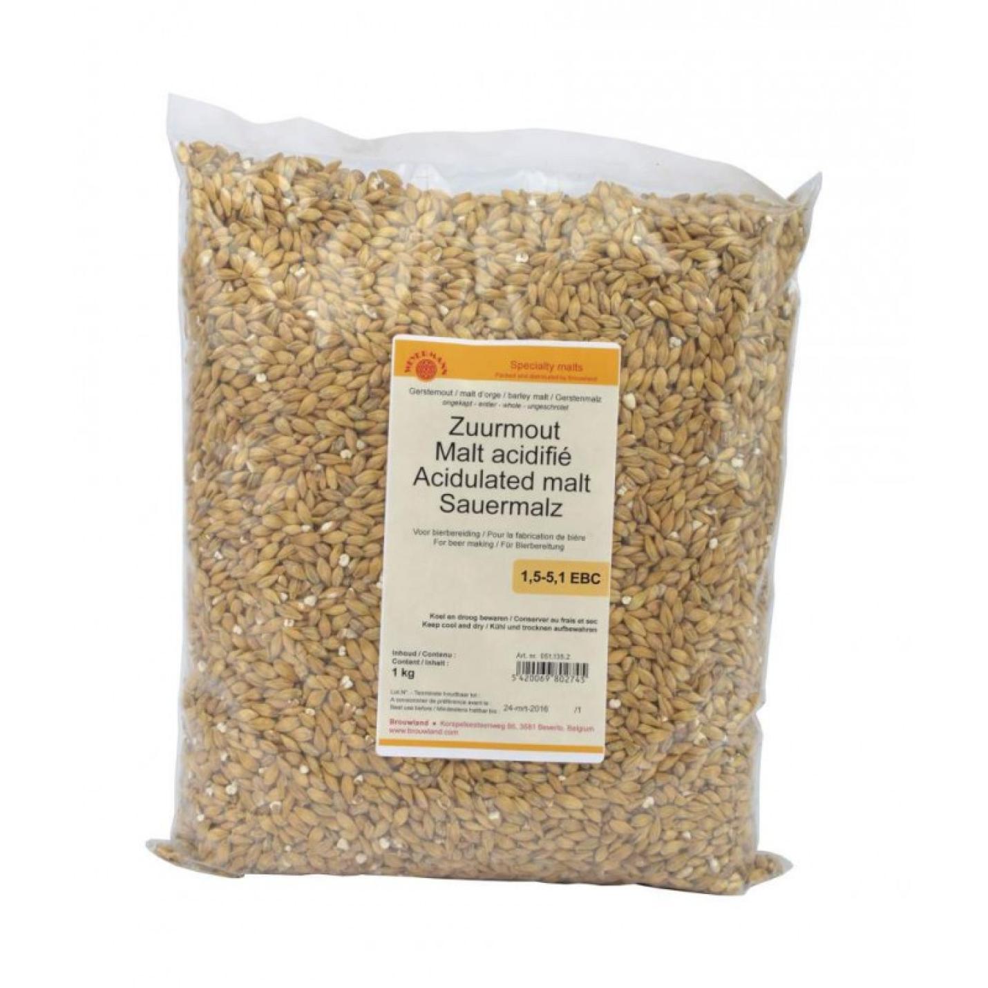 Zuurmout (Sauermalz) Weyermann 1,5-5,1 EBC 1 Kg tht 05-23