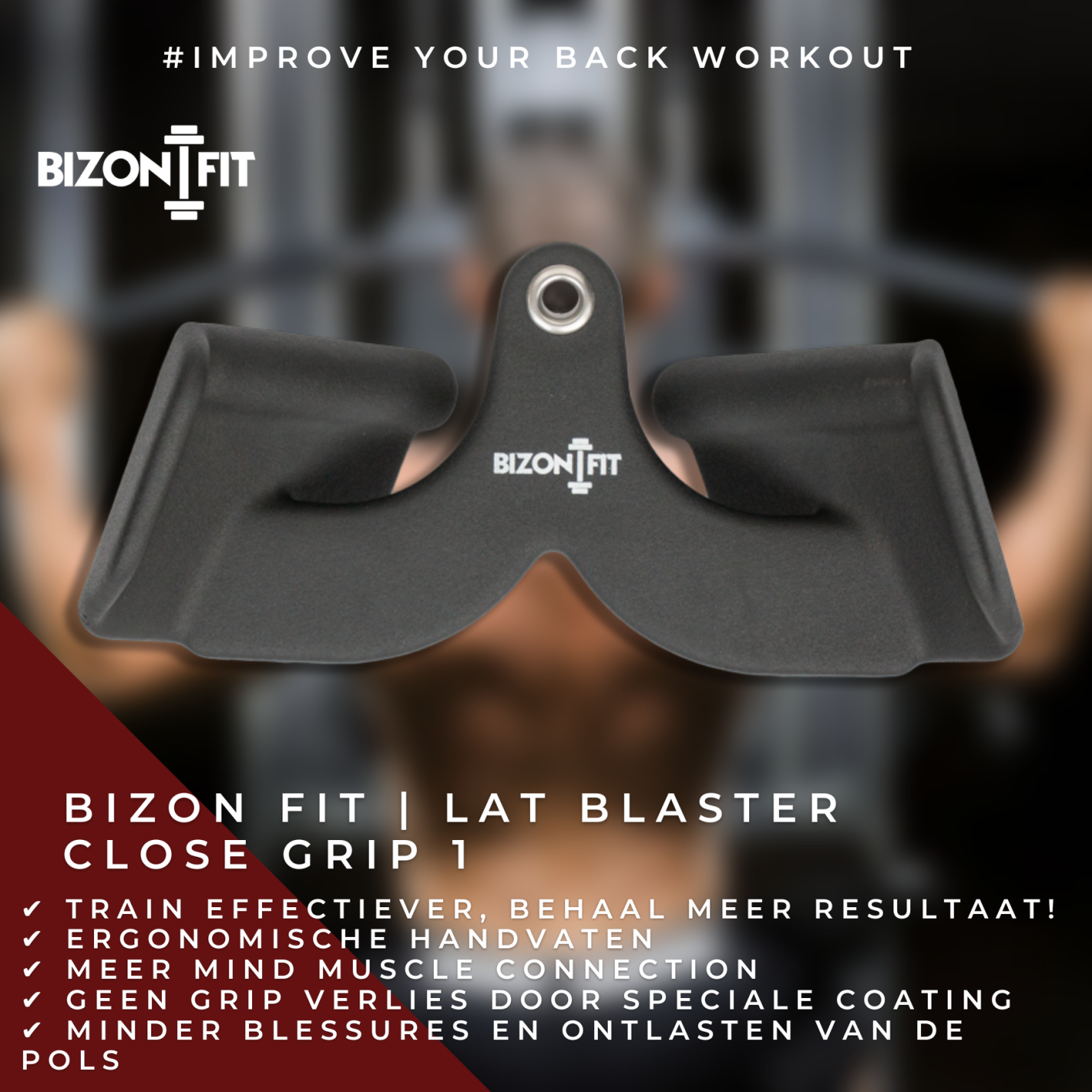 Lat Blaster Close Grip | Type 1 | Lat Pull Down | Rug Training | Bizon Fit