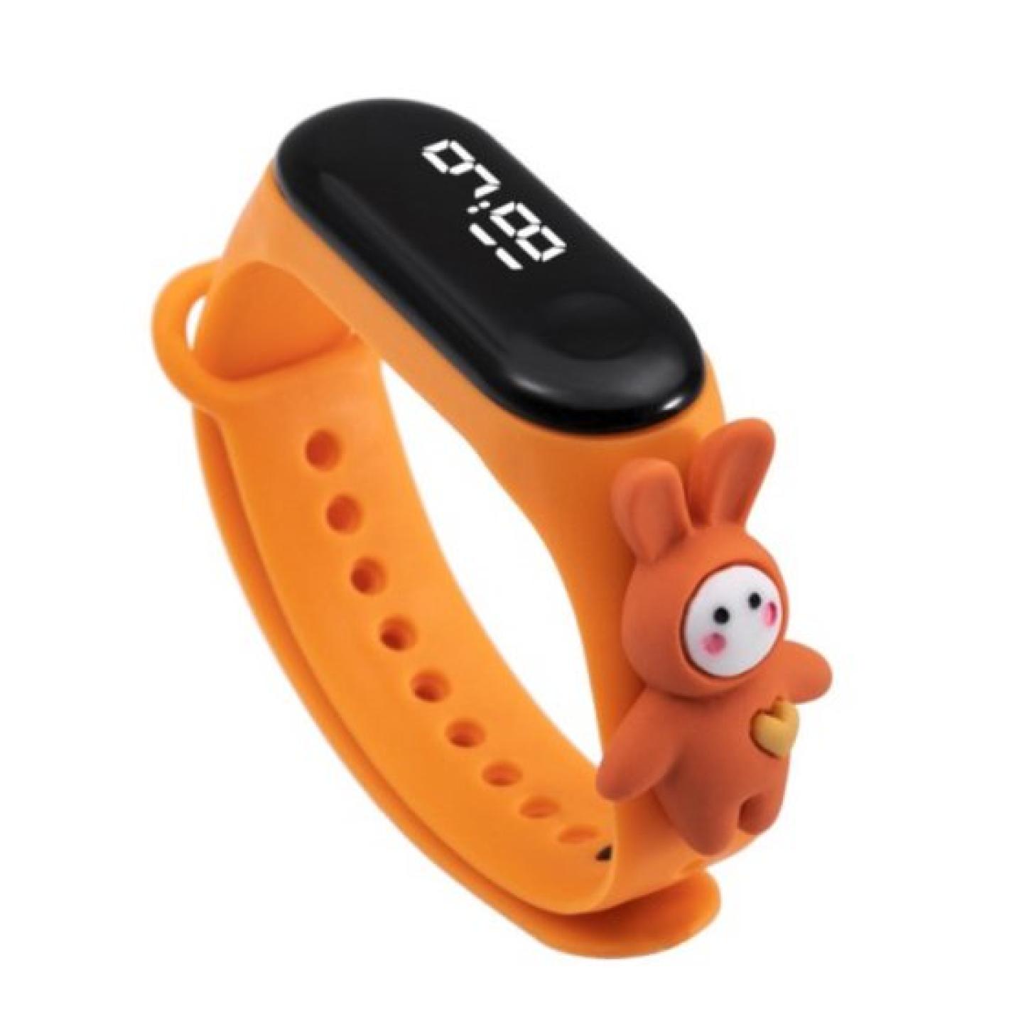 Hidzo Kinderhorloge Digitaal Konijn Oranje Siliconen Hidzo