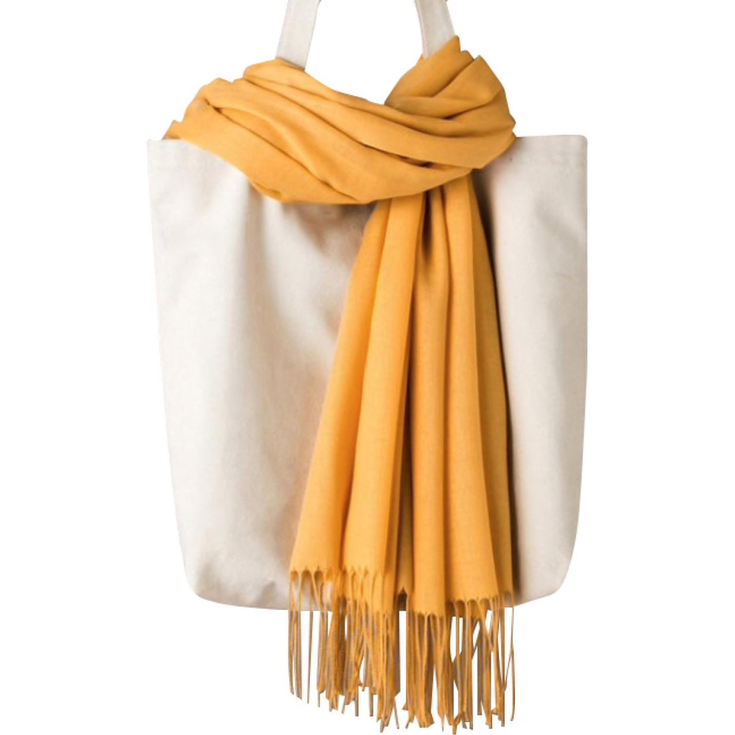 Sjaal katoen Hidzo oker geel 200x70cm
