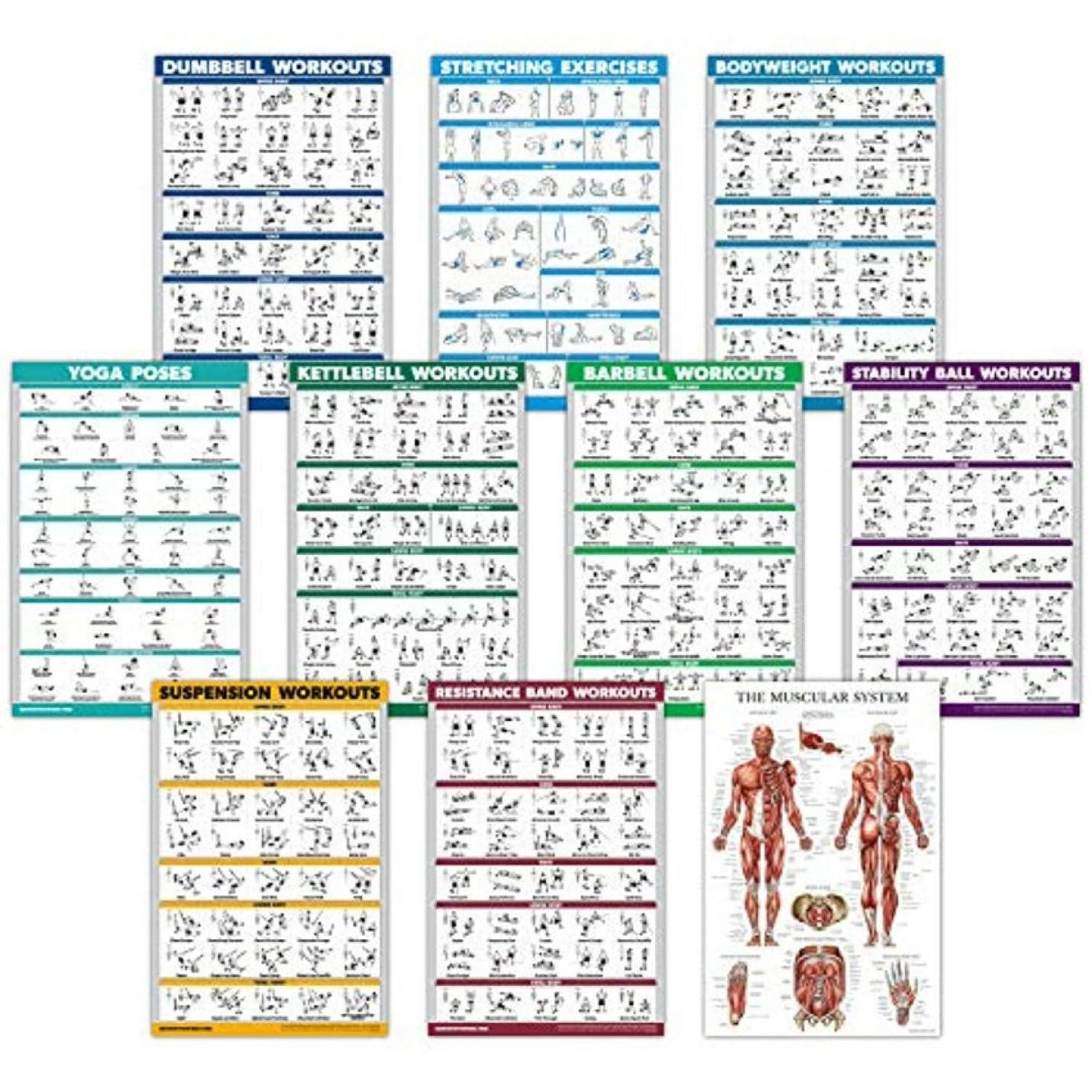 "Ontdek de ultieme oefening workout poster set - 10 pack"