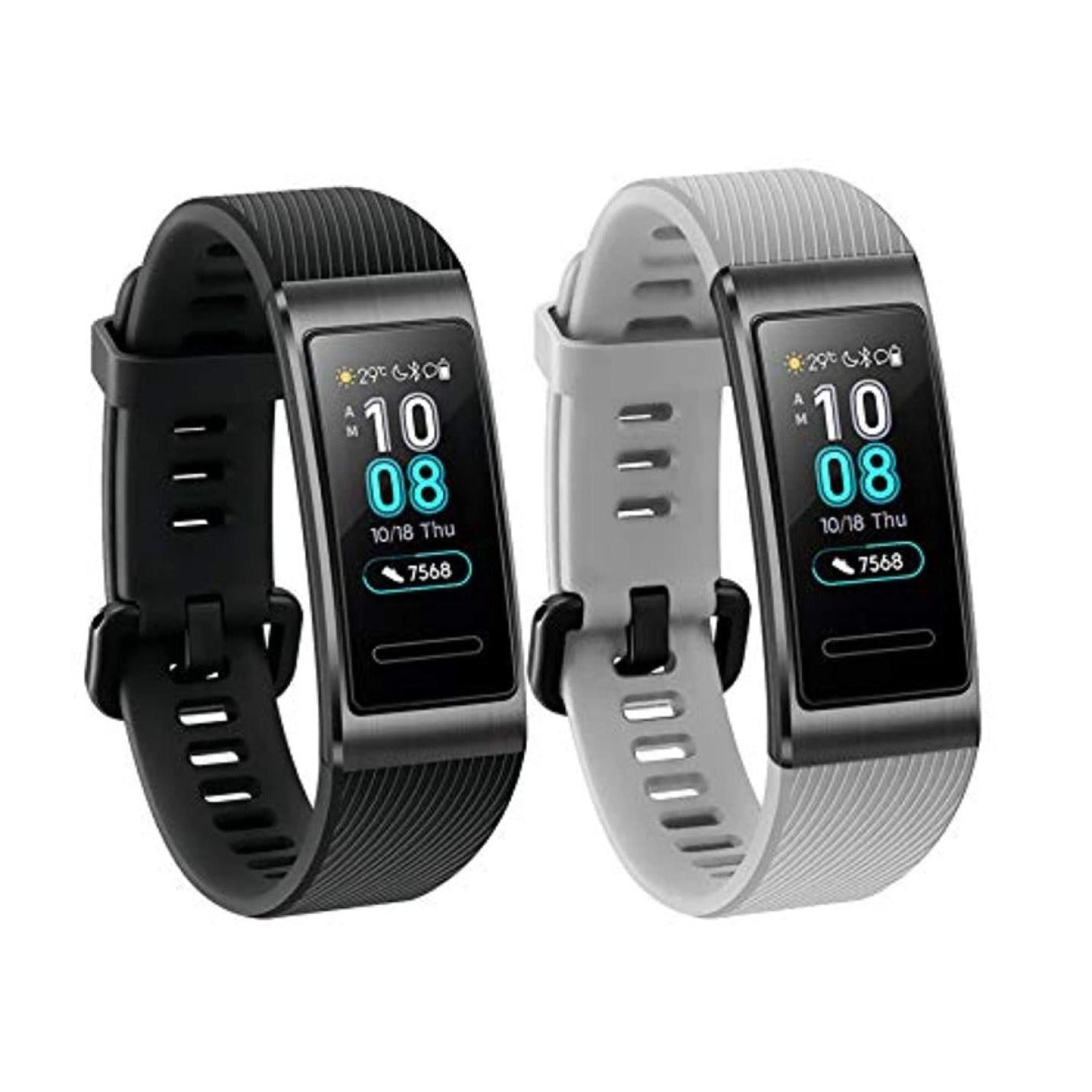 Vervangende armband voor Huawei Band 3 Pro - zwart/grijs