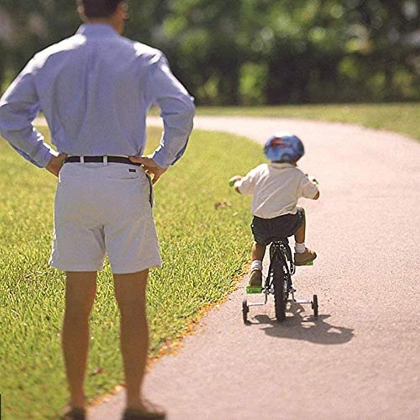 Verstelbare zijwieltjes voor kinderfietsen, set van twee stuks.