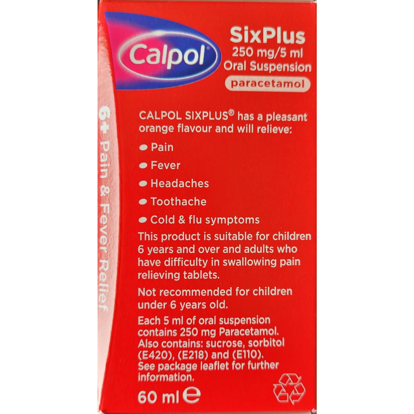 Calpol Six Plus 60ml; Afbeelding: 2