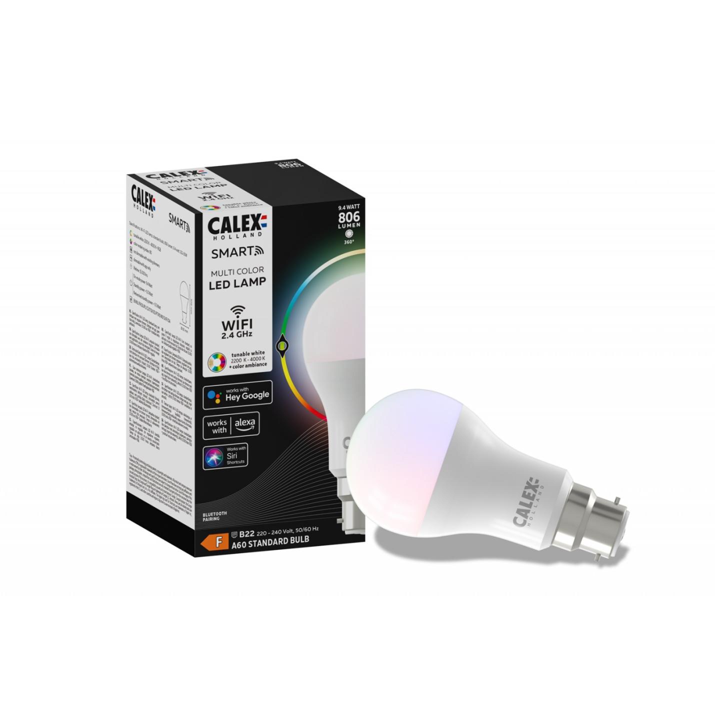 Calex Smart RGB Standaard led lamp B22; Afbeelding: 3