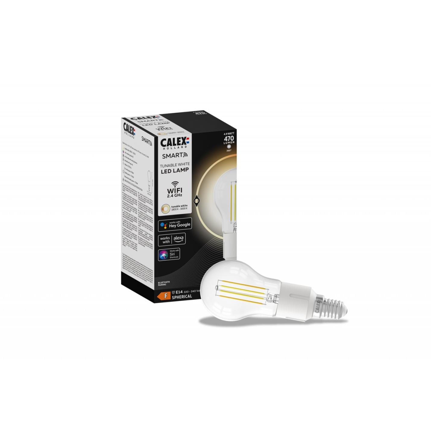 Calex Smart Helder Spherical led lamp E14; Afbeelding: 2