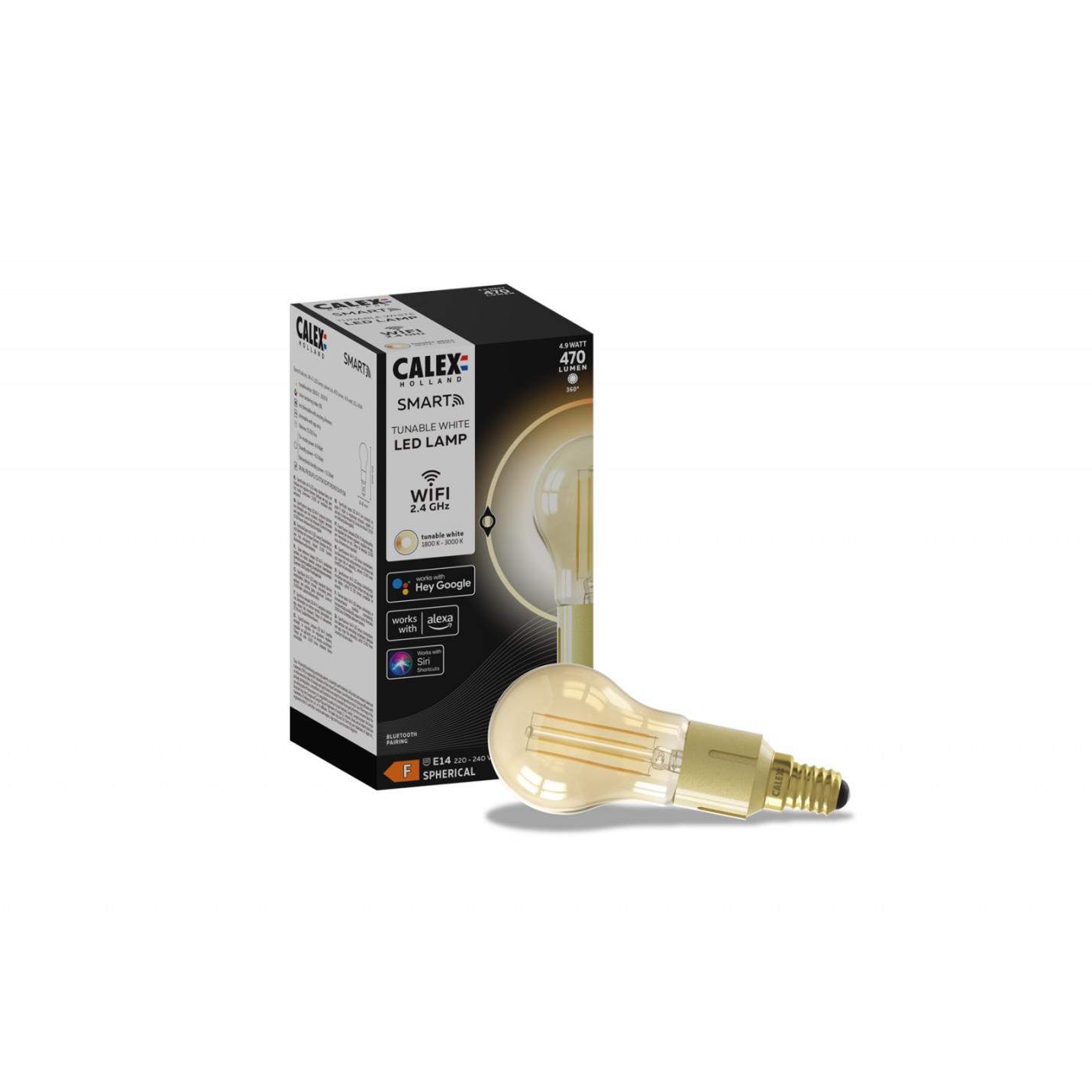 Calex Smart Gold Spherical led lamp E14; Afbeelding: 2