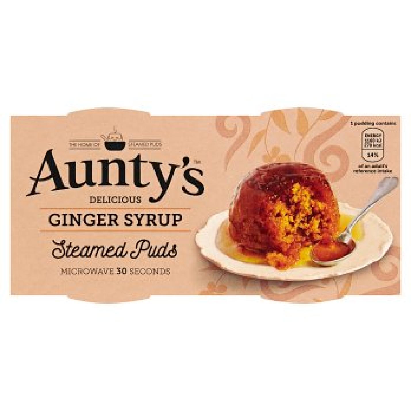 Aunty's Ginger Syrup Steamed Puds 2x95g
