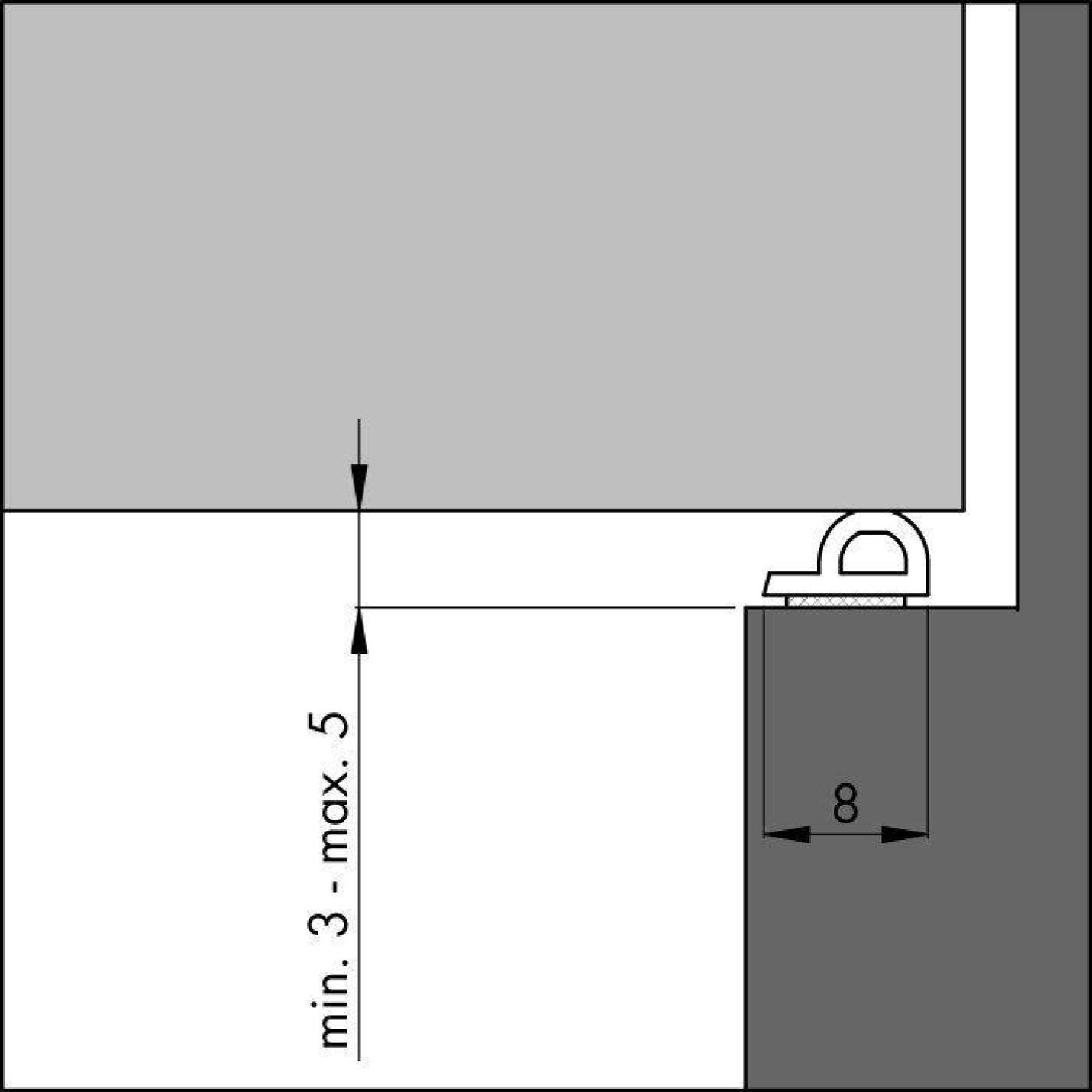 Ellen Tochtstrip P profiel (gemiddelde kier: 3-5mm) 7,5 m zwart; Afbeelding: 3