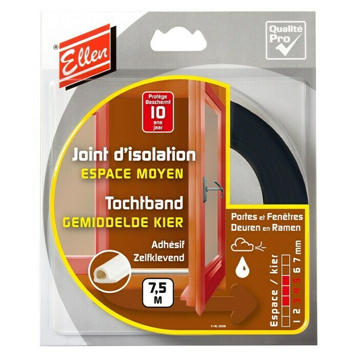 Ellen tochtband P-profiel zwart