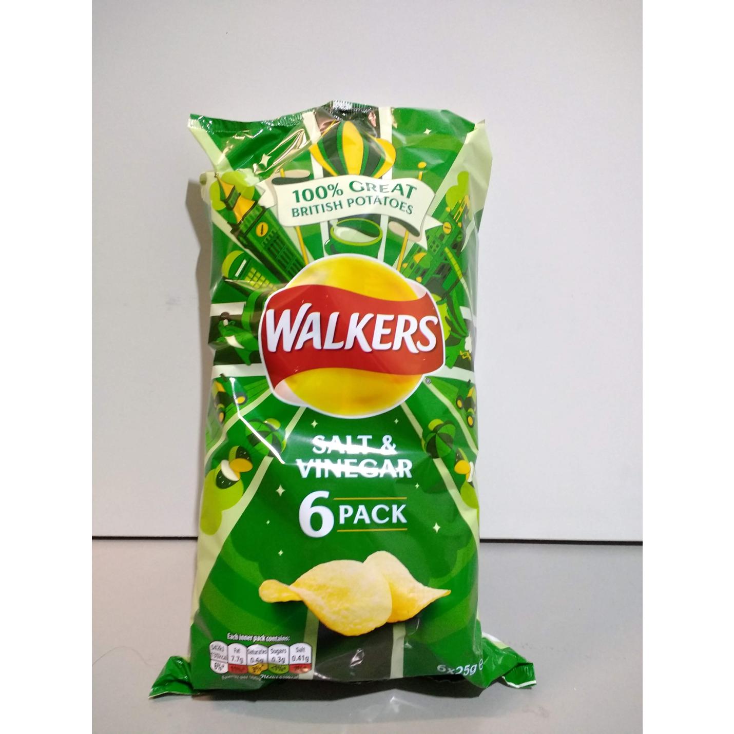 Walkers Salt & Vinegar 6-Pack; Afbeelding: 2