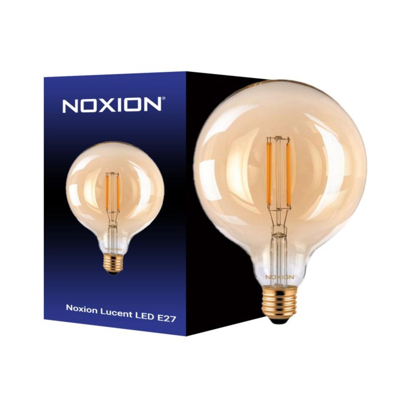 Noxion LED E27 Globe Amber 125mm 7.2W 630lm | Dimbaar