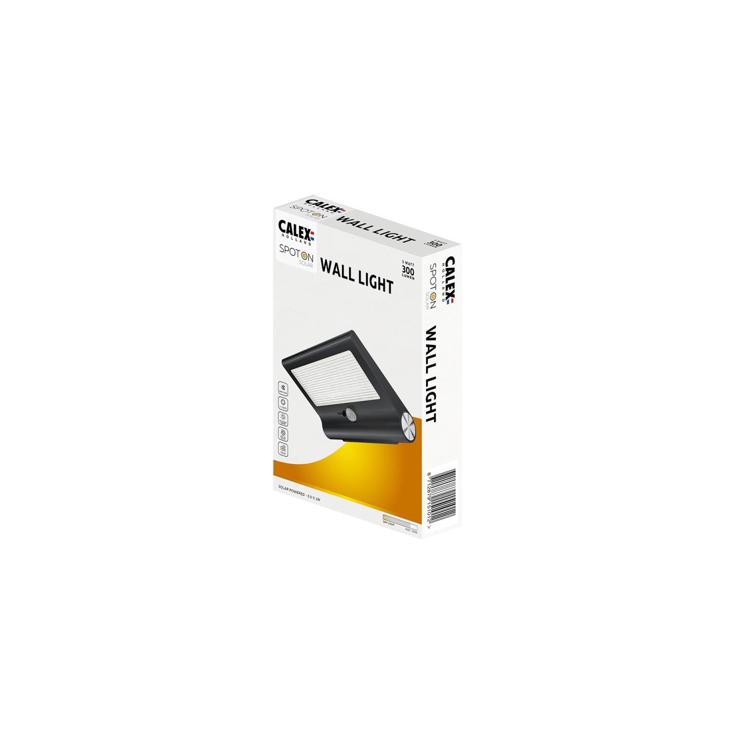 Calex wandlamp Spot On Solar 300 Lumen Zwart; Afbeelding: 4