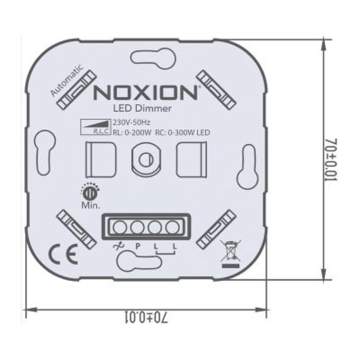 Noxion Automatische LED Dimmer Schakelaar RLC 0-300W 220-240V met afdekplaat; Afbeelding: 5