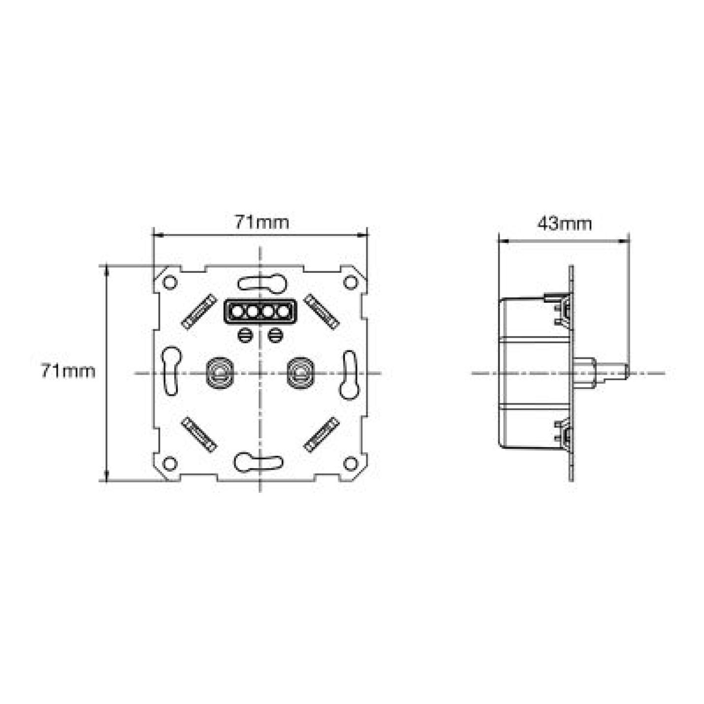 Noxion Duo LED Dimmer Schakelaar RLC 0-100W 220-240V met duo afdekplaat; Afbeelding: 5