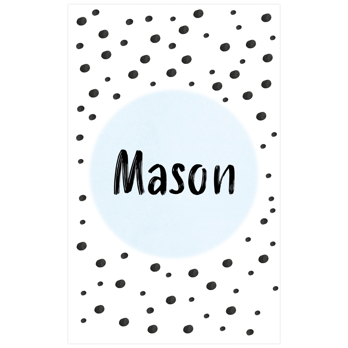 Geboortebord | Dots blauw; Afbeelding: 2