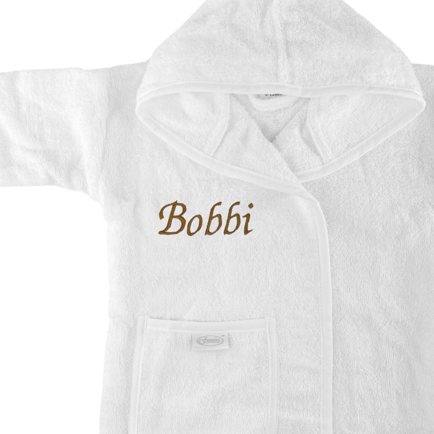 Baby badjas met naam | 1-2 jaar - Wit