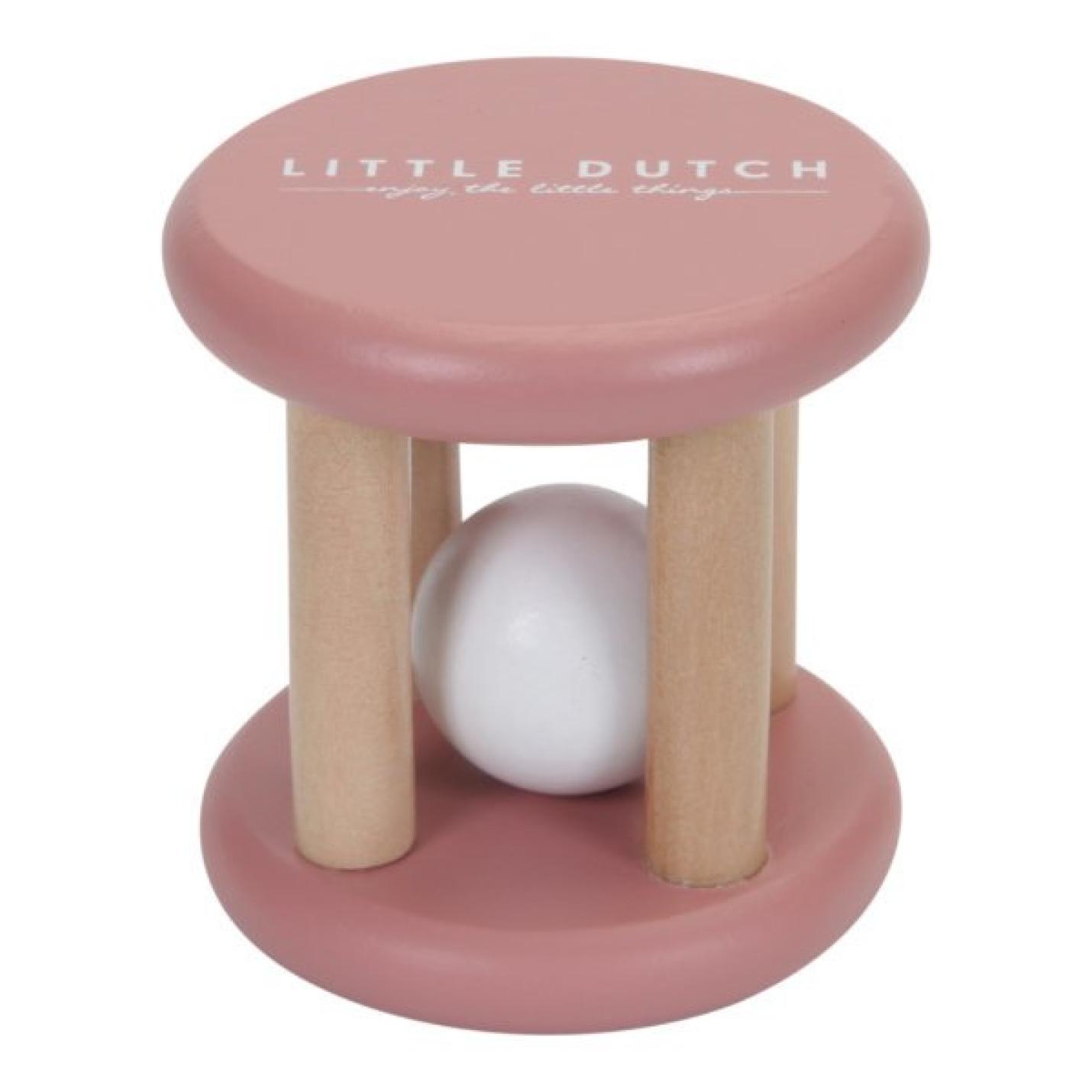houten rammelaar roze van little dutch
