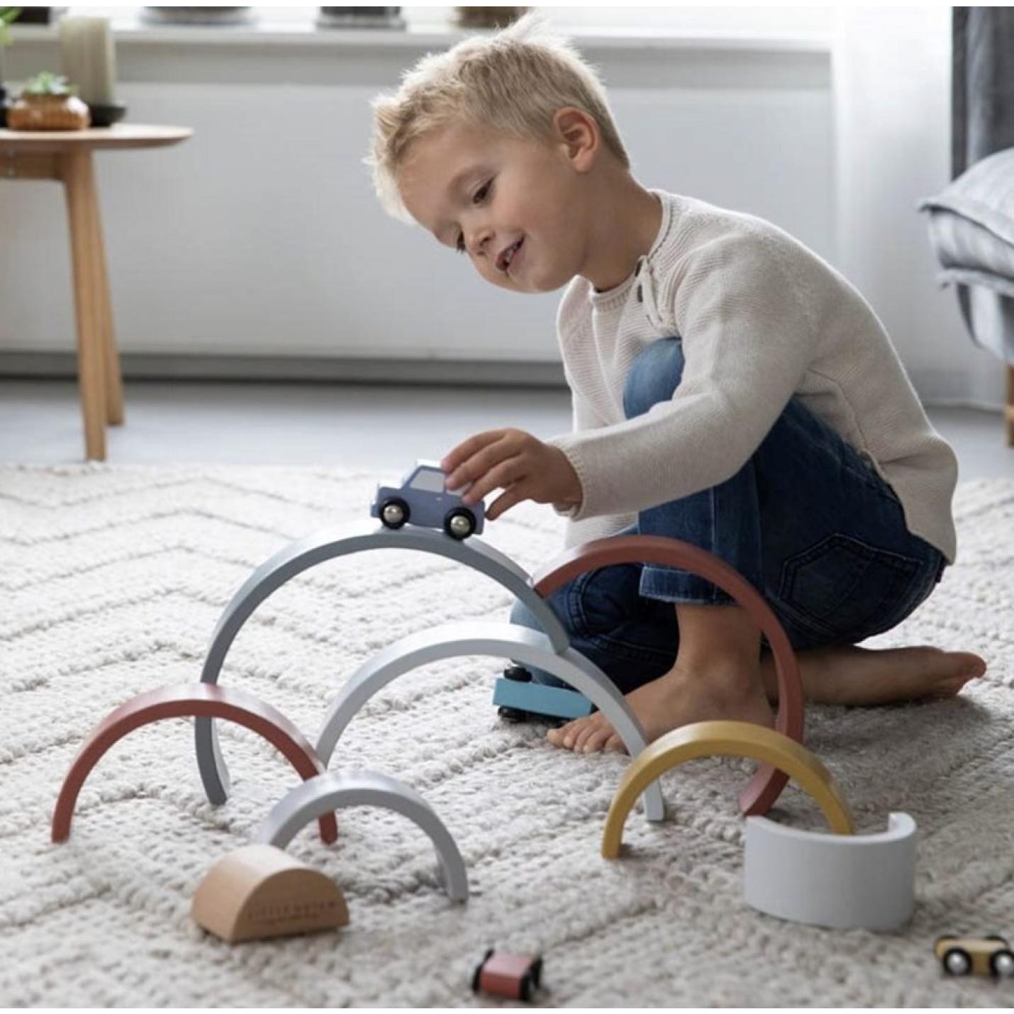 Houten regenboog | Little Dutch - Blauw; Afbeelding: 11