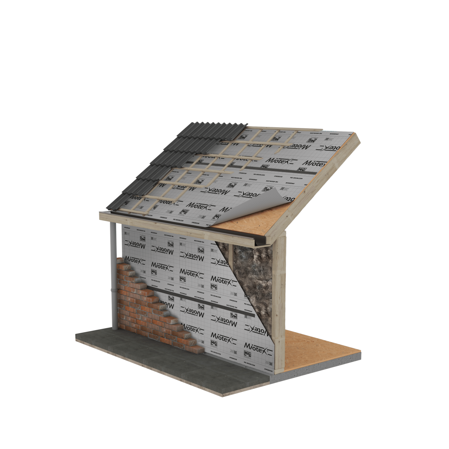 Miotex Damp-open folie 1,50x 50m1 (75m²); Afbeelding: 2