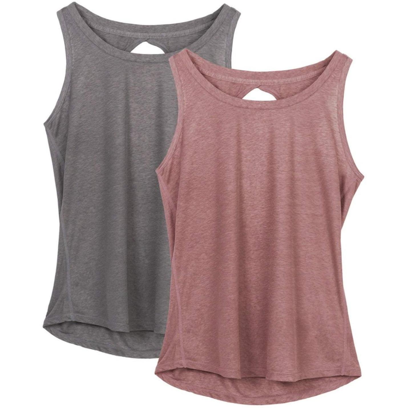 Sportieve tanktops voor dames in 2-pack met open rug