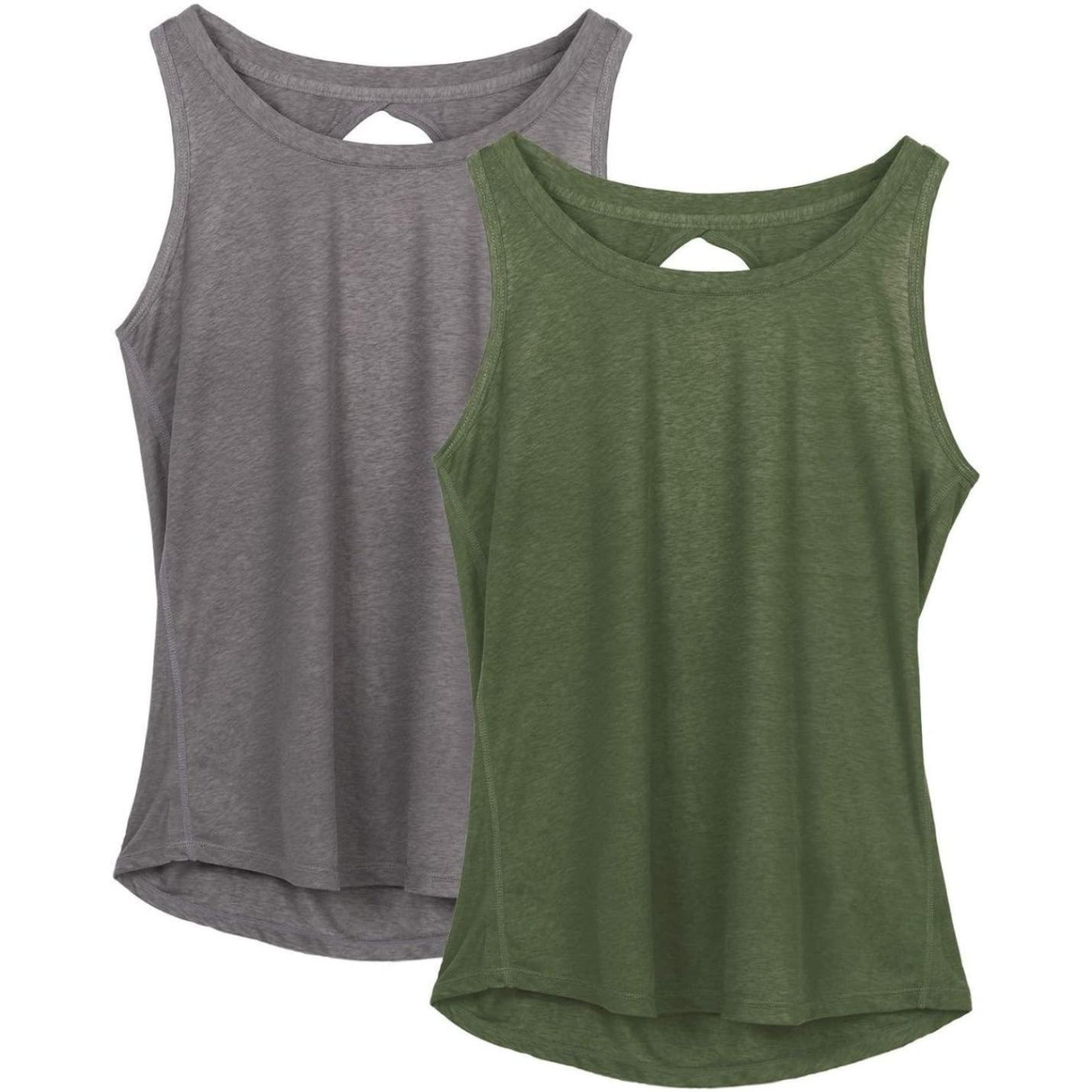 Dames yoga shirts in 2-pack met open rug