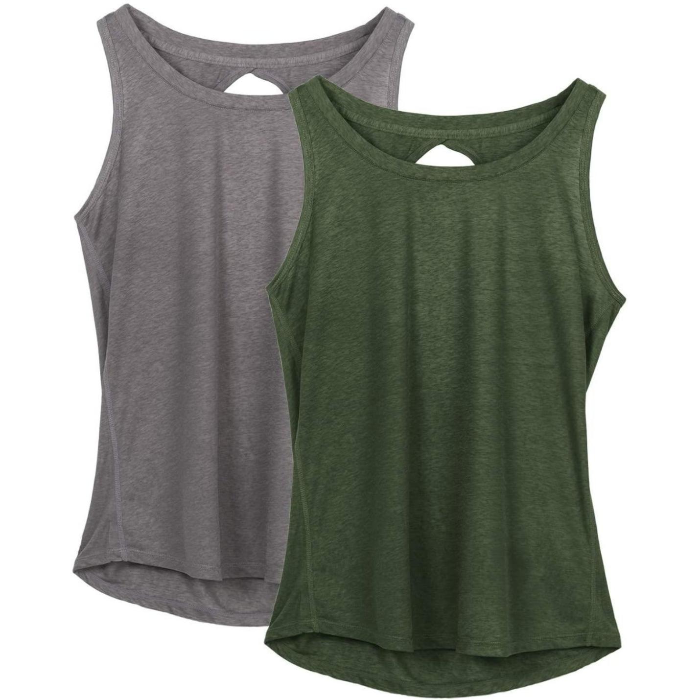 Dames fitnesskleding in 2-pack met mouwloze tops