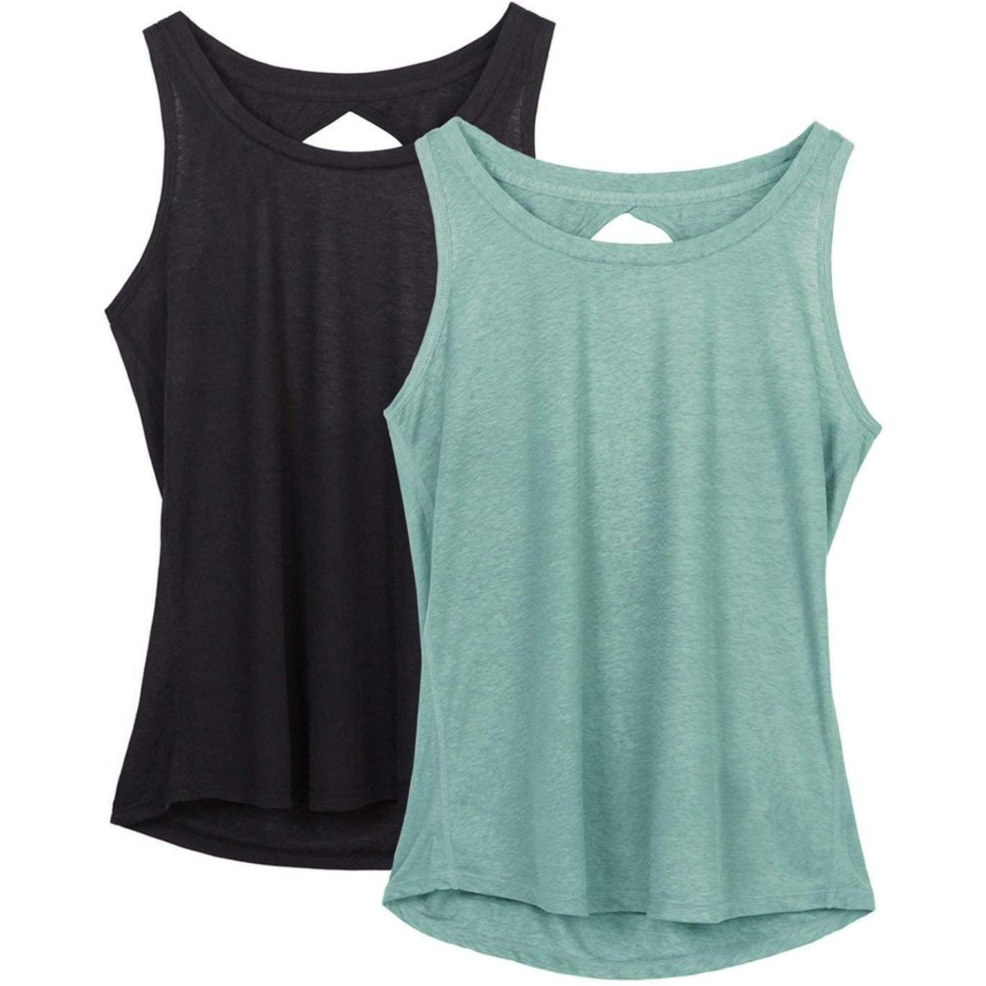 Dames sportkleding in 2-pack met rugvrije tanktops voor fitness