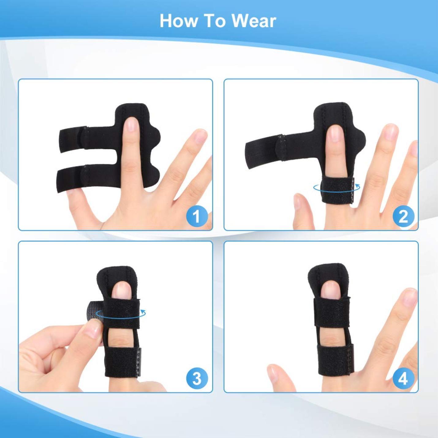 Finger Splint Finger Splint Splints voor Trigger Finger, Mallet Finger, Finger Fractures, Best Finger Brace voor peesafgifte en pijnverlichting (zwart/één maat) - happygetfit.com