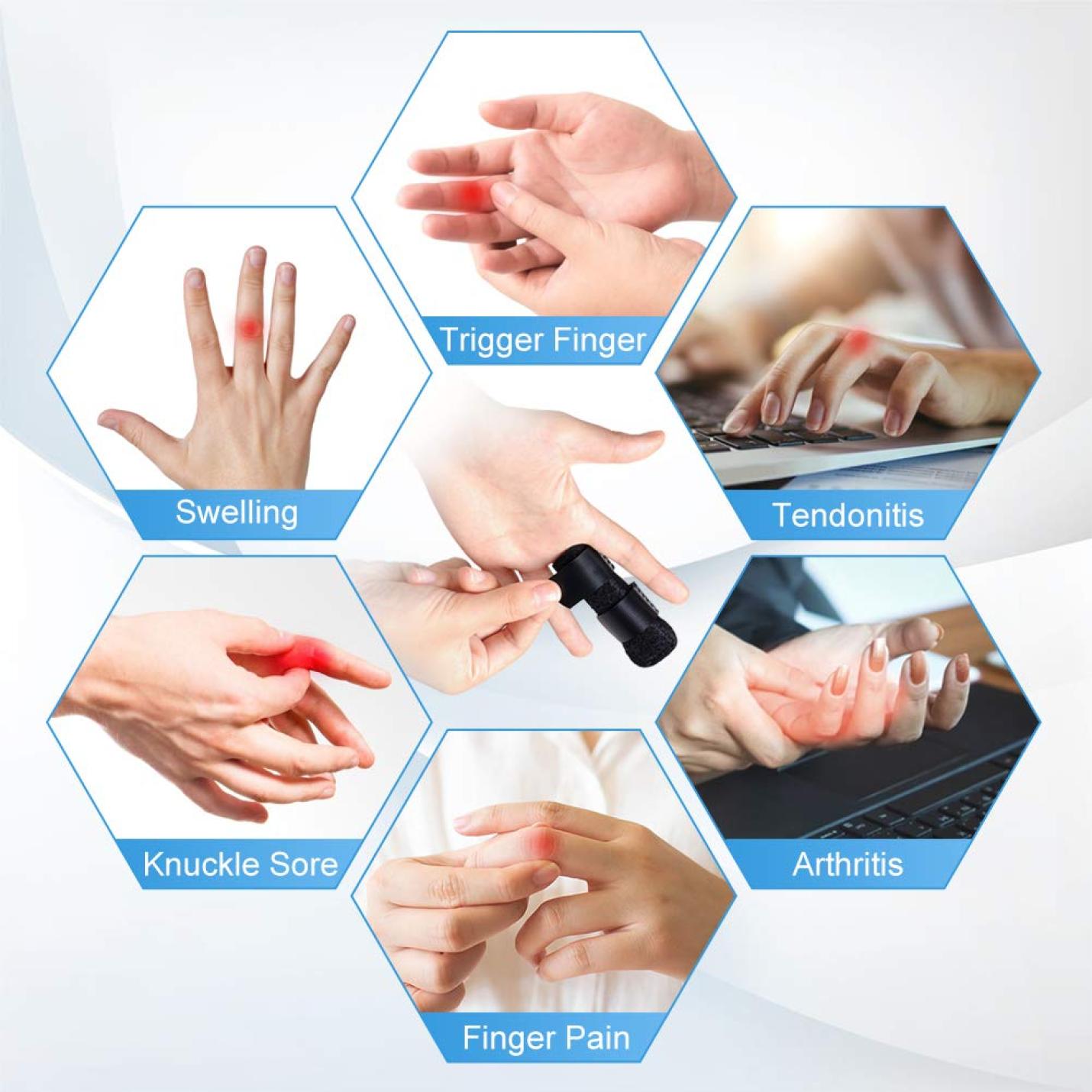 Finger Splint Finger Splint Splints voor Trigger Finger, Mallet Finger, Finger Fractures, Best Finger Brace voor peesafgifte en pijnverlichting (zwart/één maat) - happygetfit.com