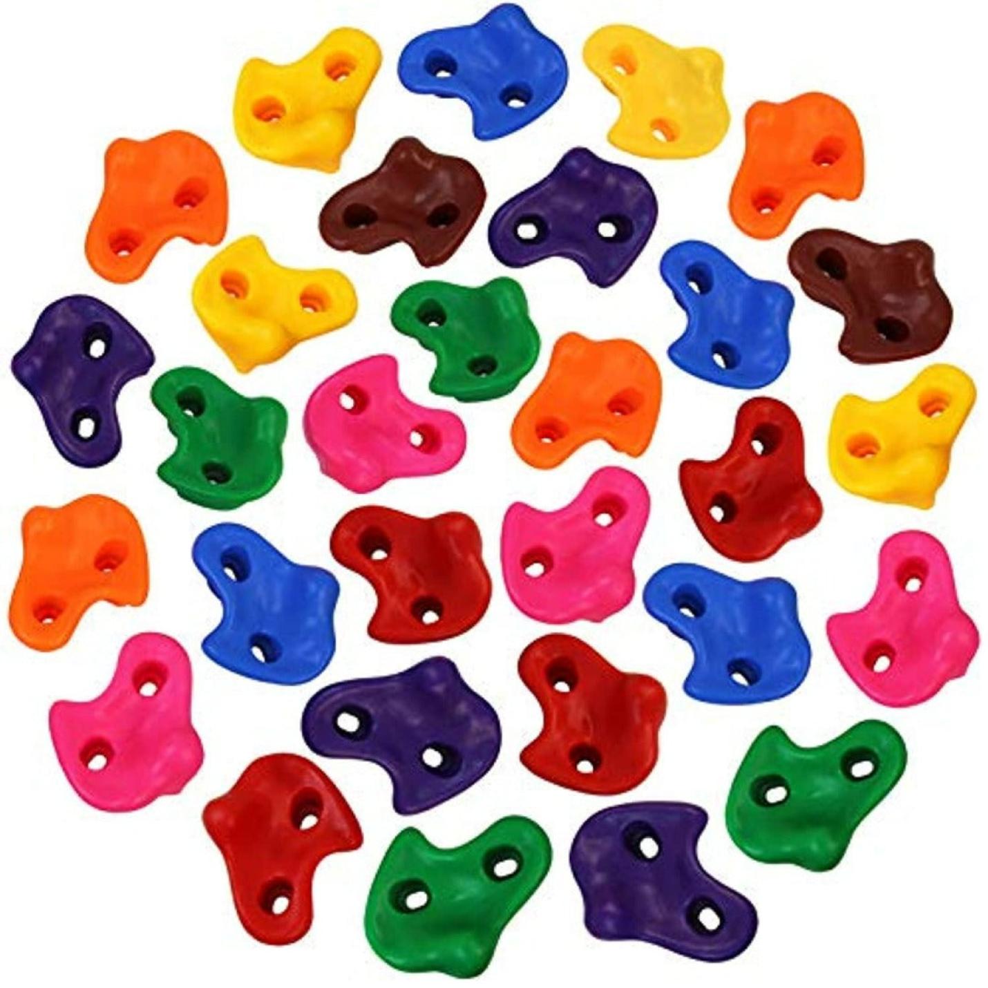 Klimstenen voor kinderen met verschillende vormen en kleuren - belastbaar tot 200 kg inclusief bevestigingsmateriaal