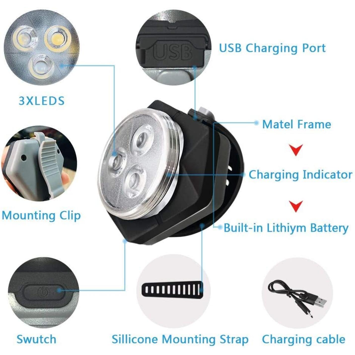 LED Fietsver Lichting Set, USB Oplaadbare,4 Lichtmodi,Waterdichte Wit Fietslicht en Rood Achterlicht, 800mAh Batterij voor en Achterlicht Perfect voor Mountainbike of Racefiets - happygetfit.com