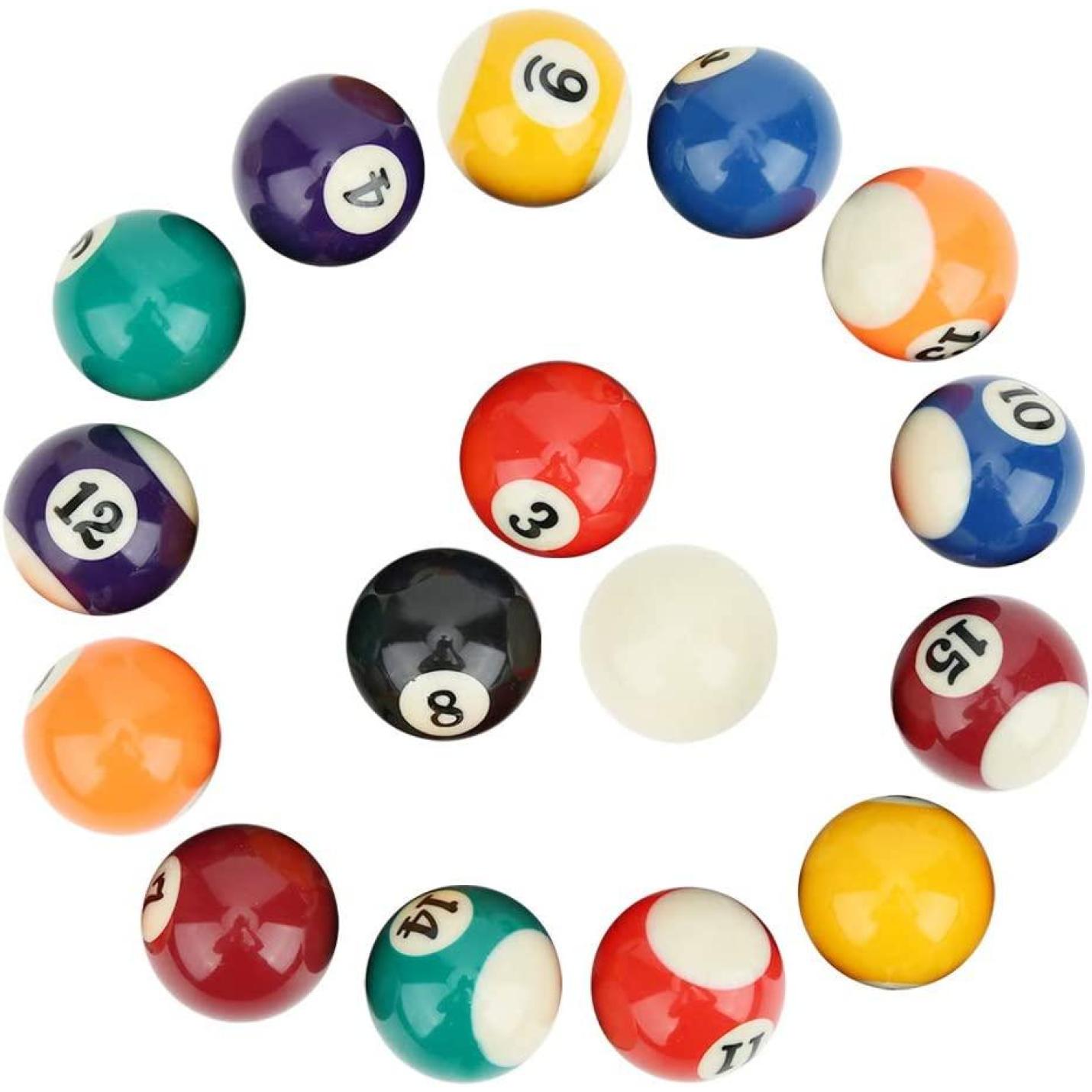 Klein formaat biljartballen - set van 16 stuks - eco-vriendelijk en geschikt voor kinderen
