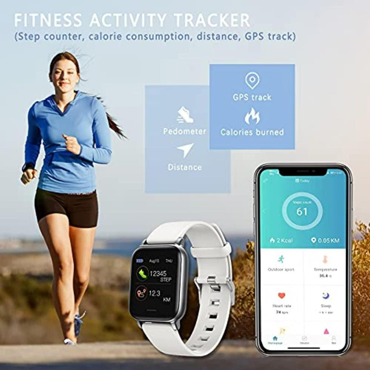 Smart Watch Fitness Polsband, Bluetooth Activity Tracker, waterdicht IP68, high-definition scherm, meertalige instellingen, magnetisch opladen, sporthorloge, voor iOS en Android - happygetfit.com