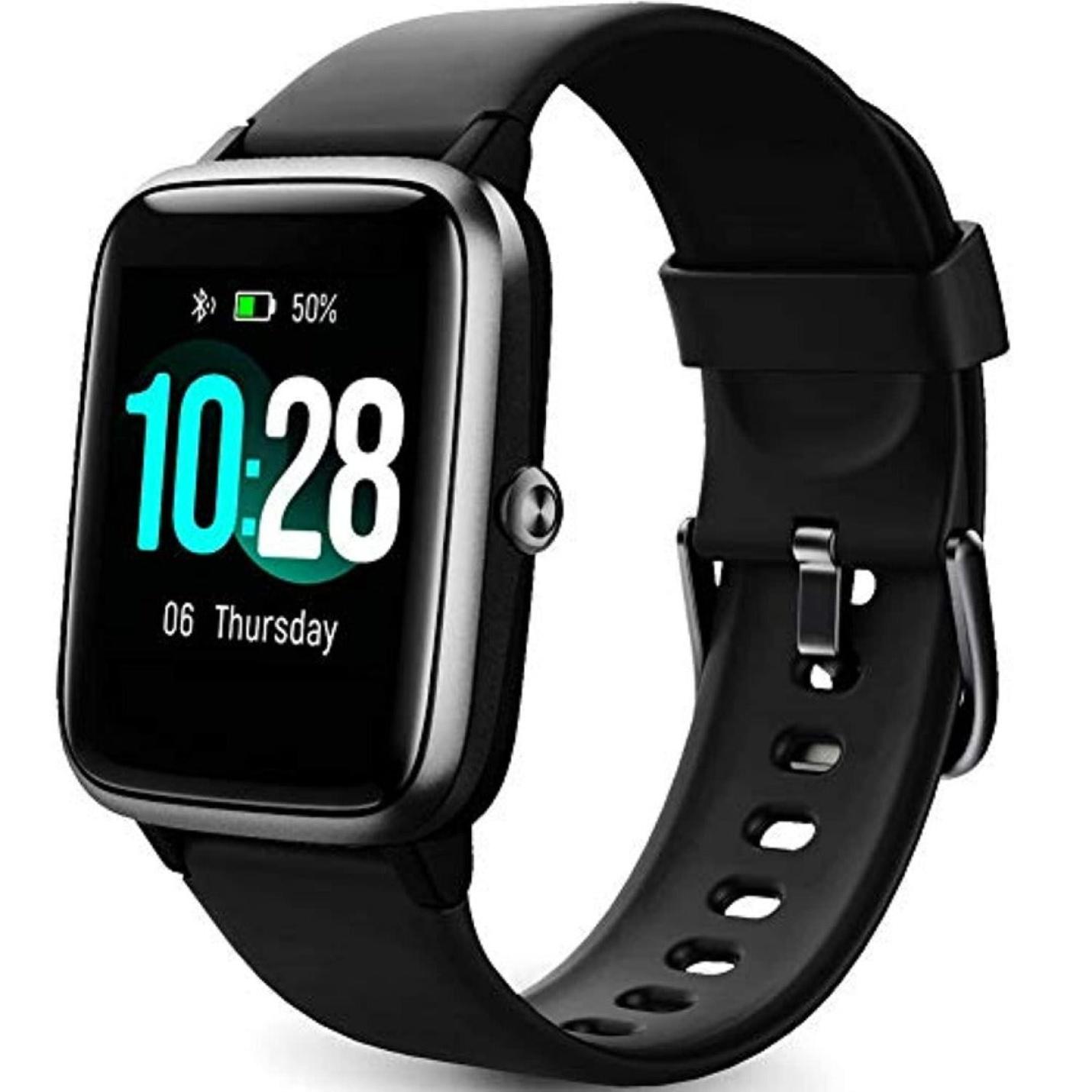 SmartWatch Fitnesstracker, met hartslagfrequentie, smartwatch IP68, volledig touchscreen, waterdicht fitnesshorloge met muziekbesturingsfunctie, slaapmonitor, voor iPhone Android telefoon - happygetfit.com