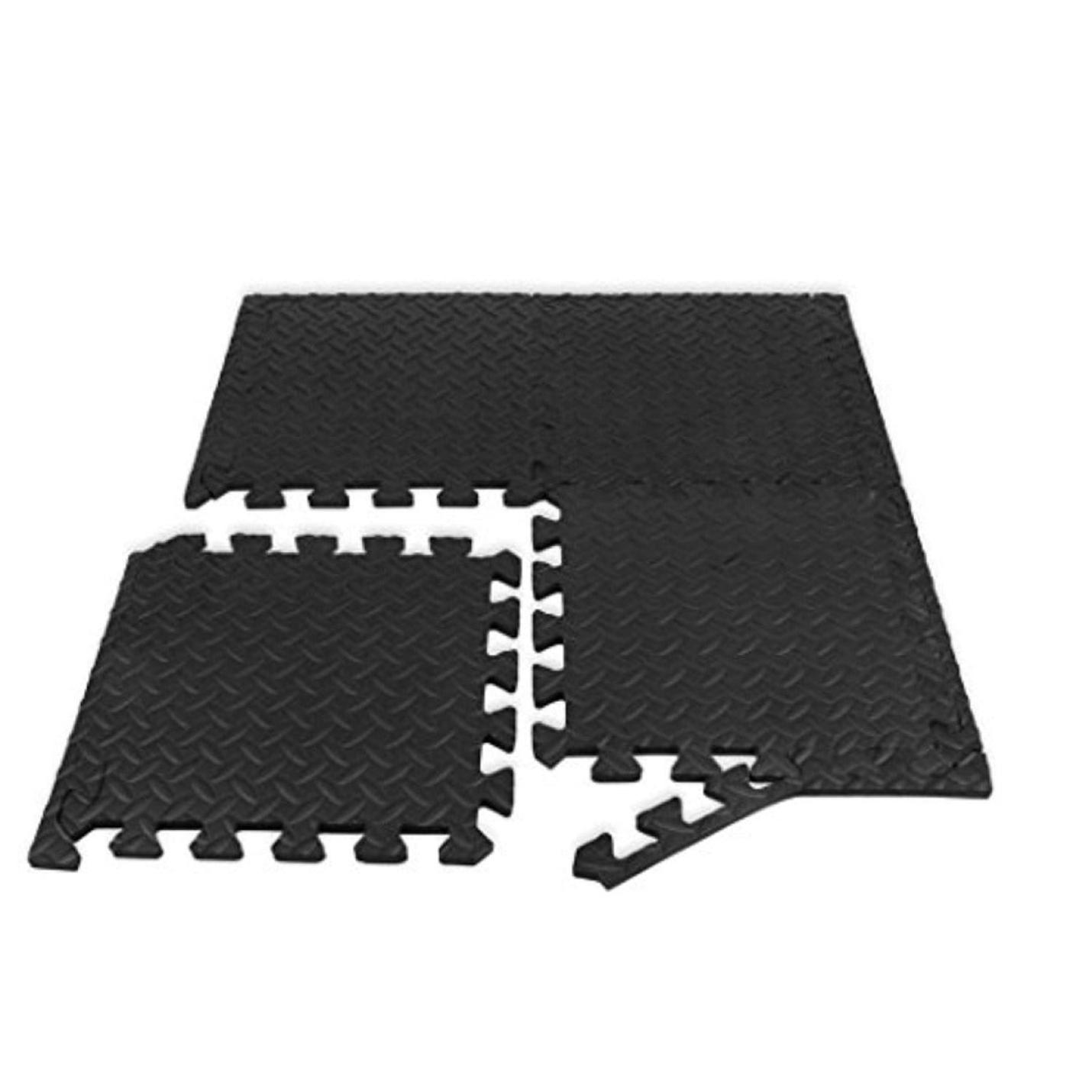 Sportvloer puzzelmat met randstukken voor bescherming van de vloer