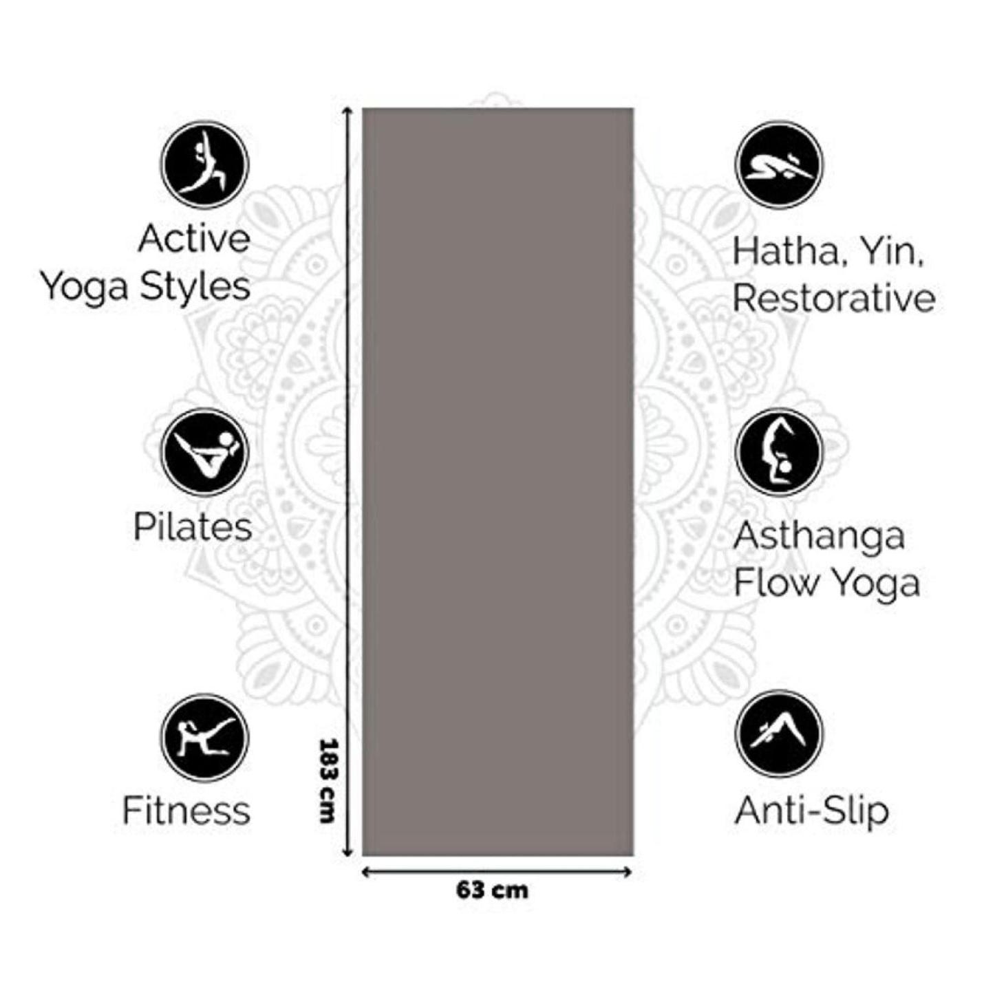 Duurzame yogamat met uitstekende grip - 183 x 61 cm, 4 mm dik - geschikt voor alle niveaus