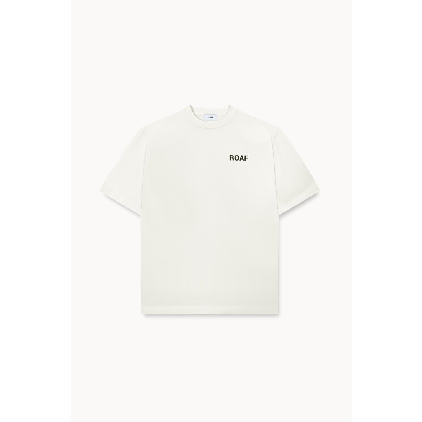 ROAF Logo Tee in Ecru Cotton - XS