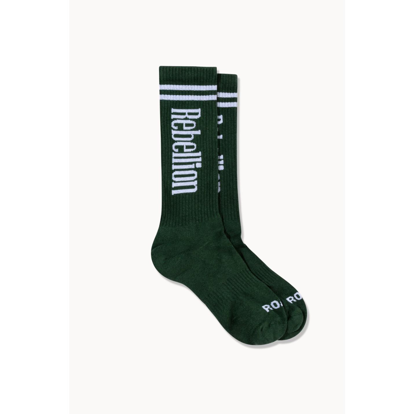 Rebellion Logo Socks Green White - 39-42