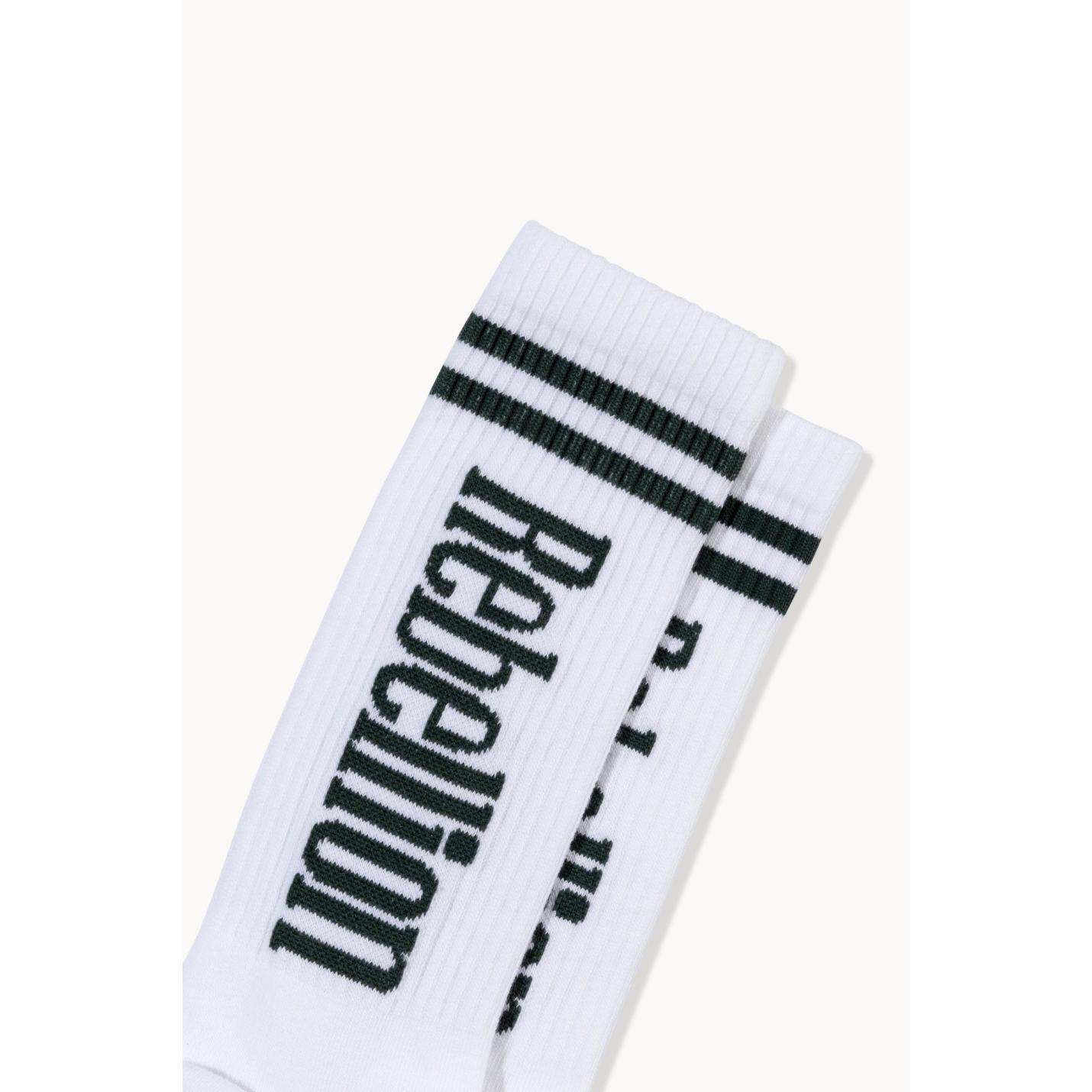 Rebellion Logo Socks White Green - 43-46; Afbeelding: 3