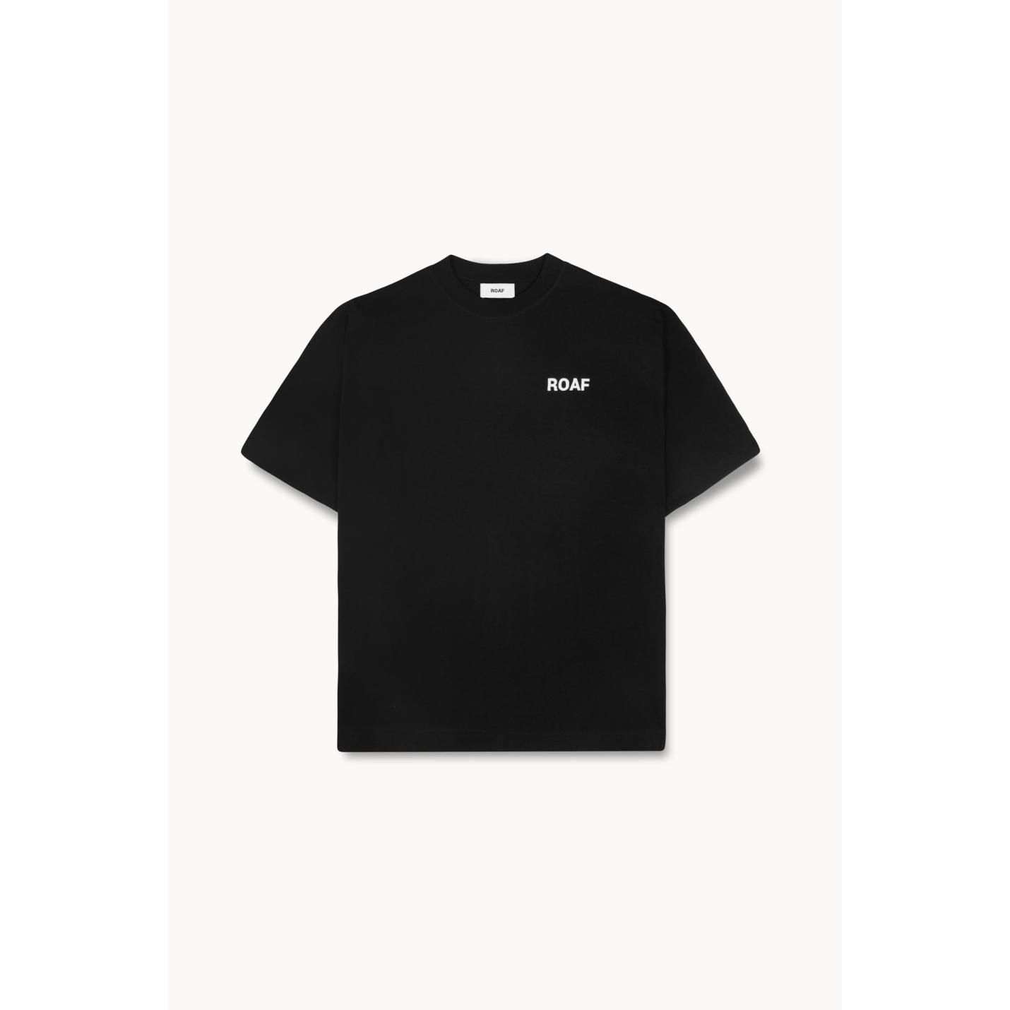 ROAF Logo Tee in Washed Black Cotton - XL