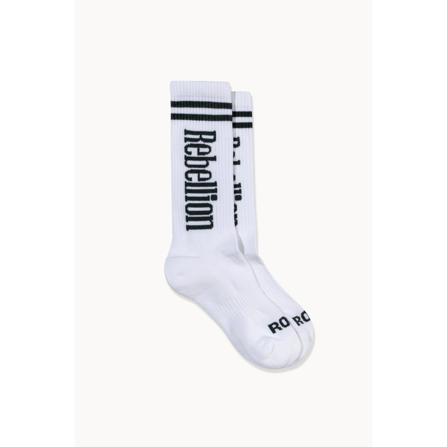 Rebellion Logo Socks White Green - 43-46