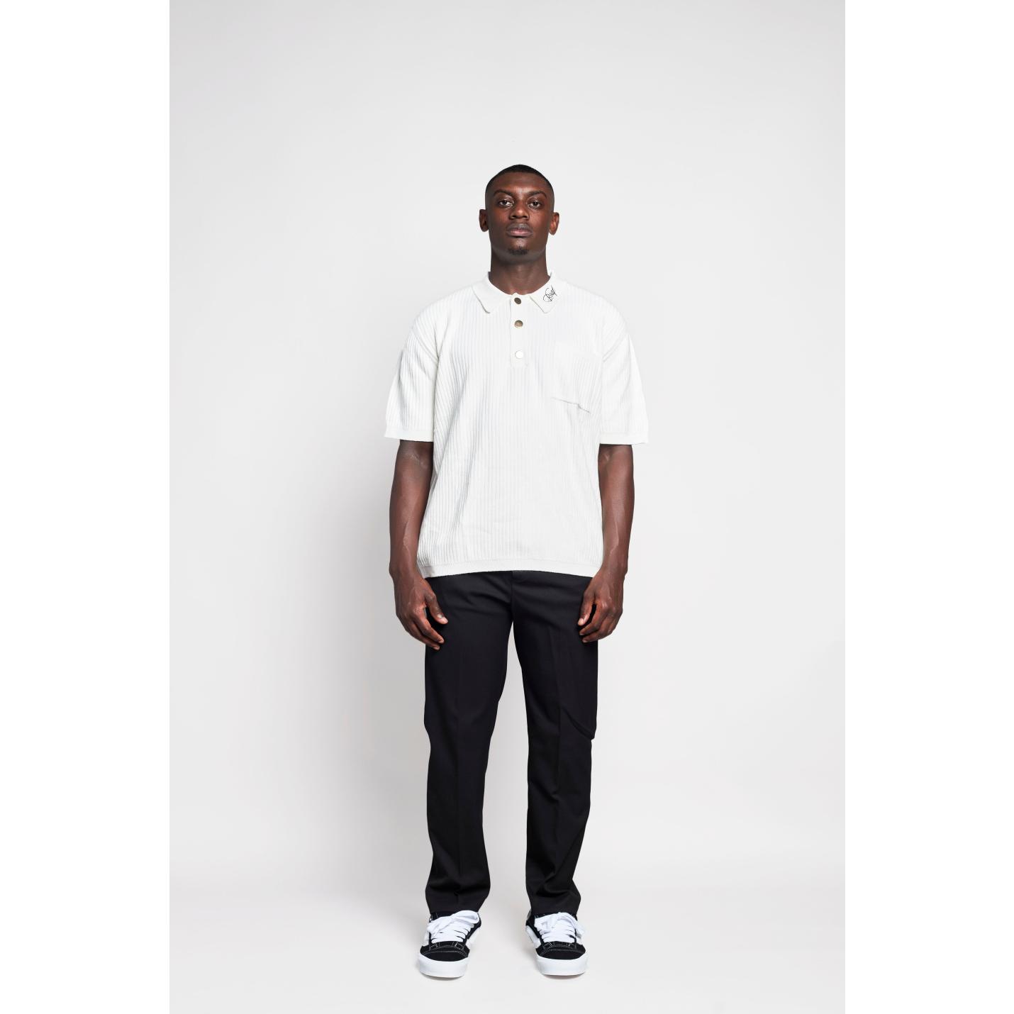 Ivory Knitted Polo - S; Afbeelding: 2