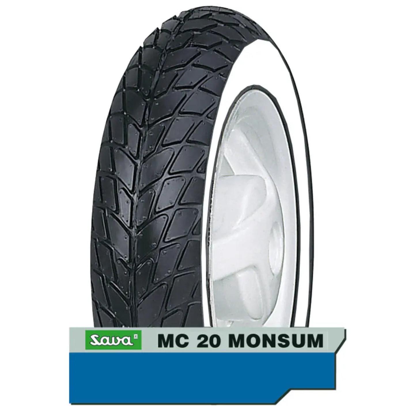 Buitenband 130/70-12 Mitas MC20 White wall - AE-trading