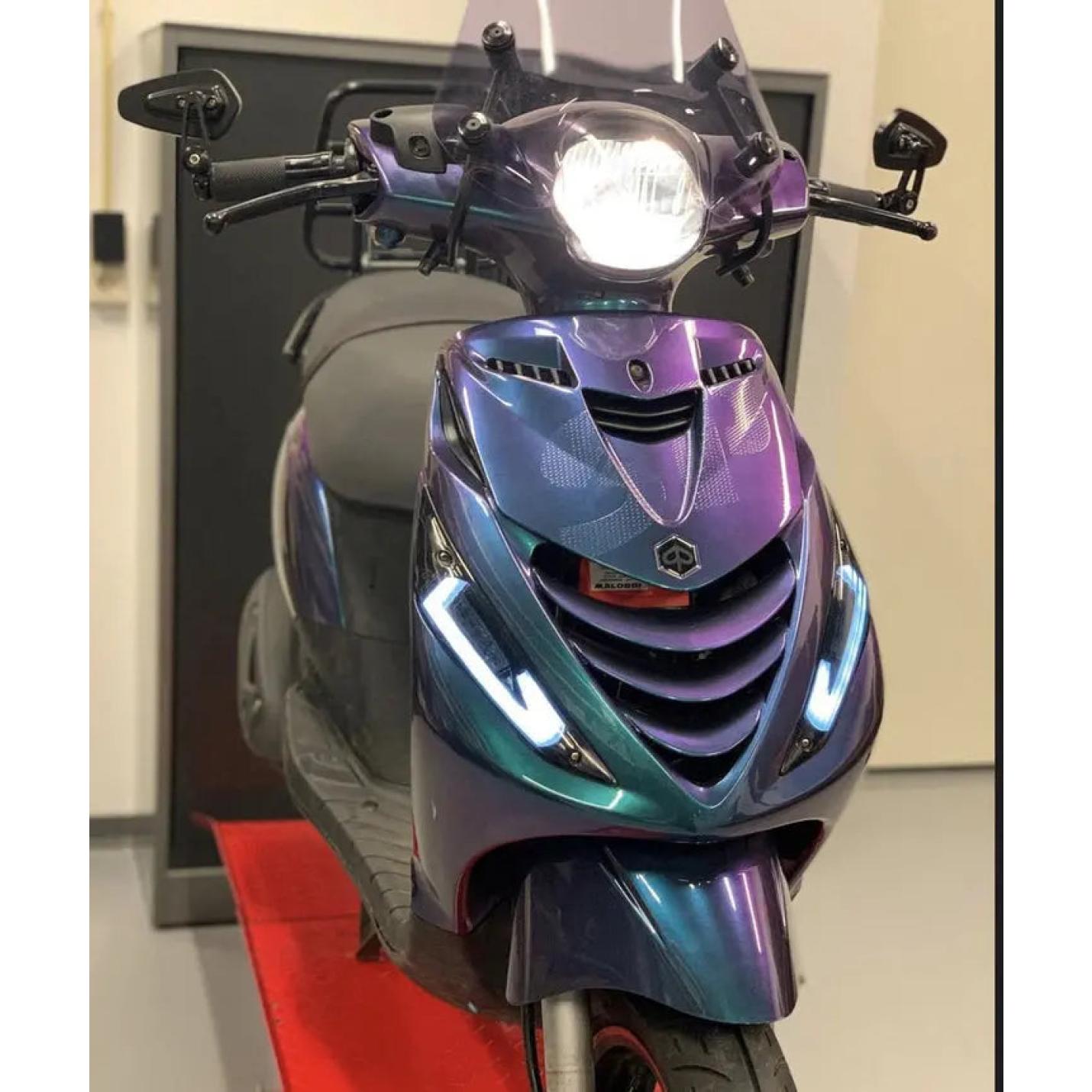 Bar end spiegels universeel ZILVER-edition stuureinde voor scooter en motor