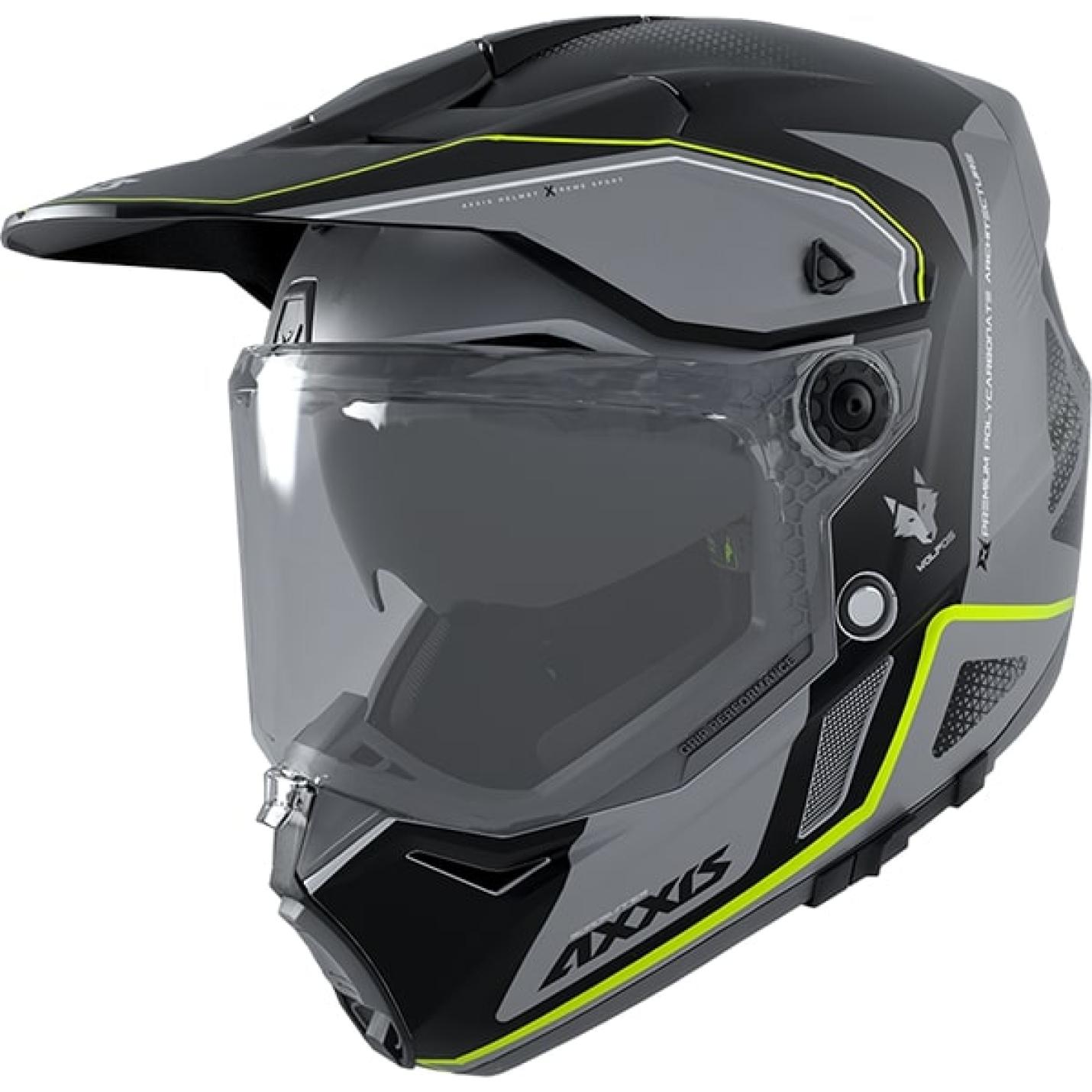 Helm Axxis Wolf DS Roadrunner Glans Grijs XXL AE-trading