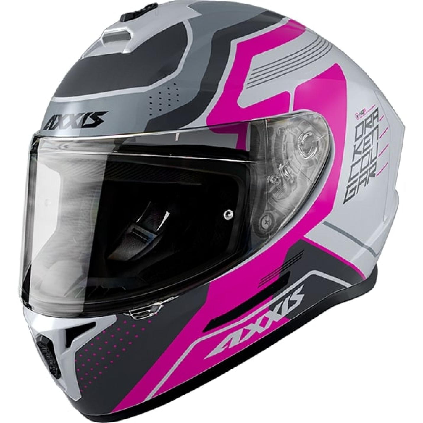 Helm Axxis Draken Cougar Fluor Roze XS AE-trading